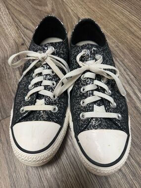 Converse Women's Black Sequin Low-Top Lace-Up Sneakers